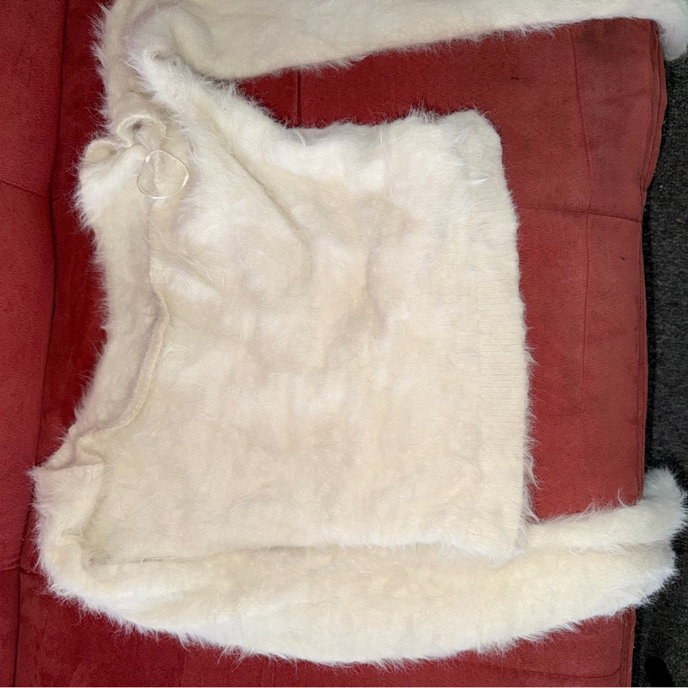Kendall & Kylie Cream Faux Fur Jacket